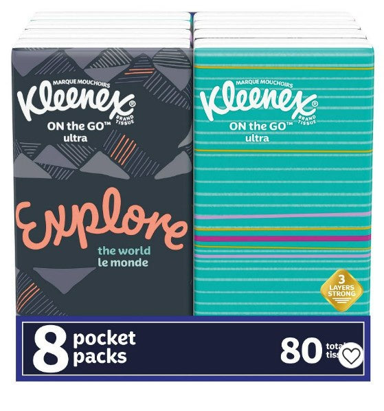 Kleenex Pocket Facial Tissues 8pk/10ct