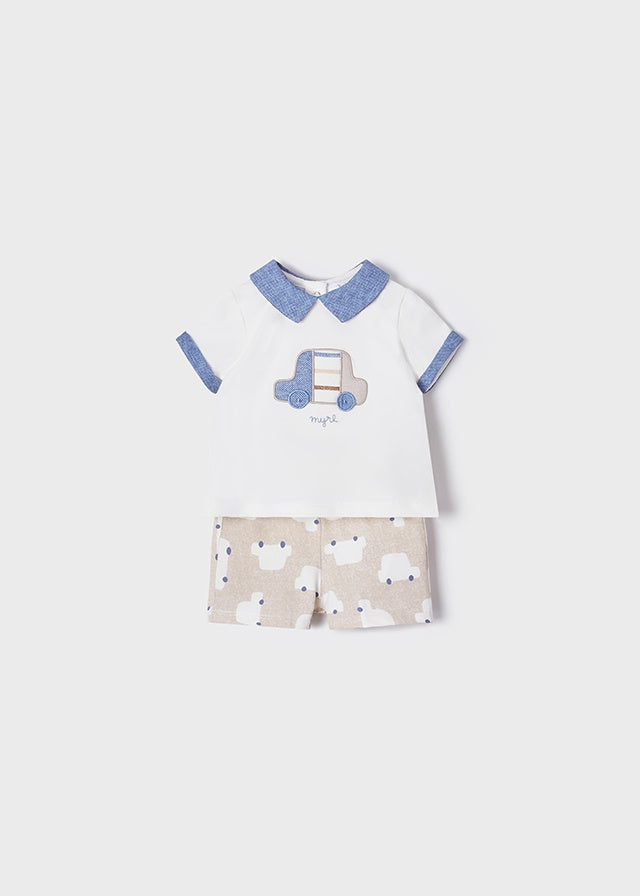 Mayoral Boys Knit Short & Shirt Set 4m