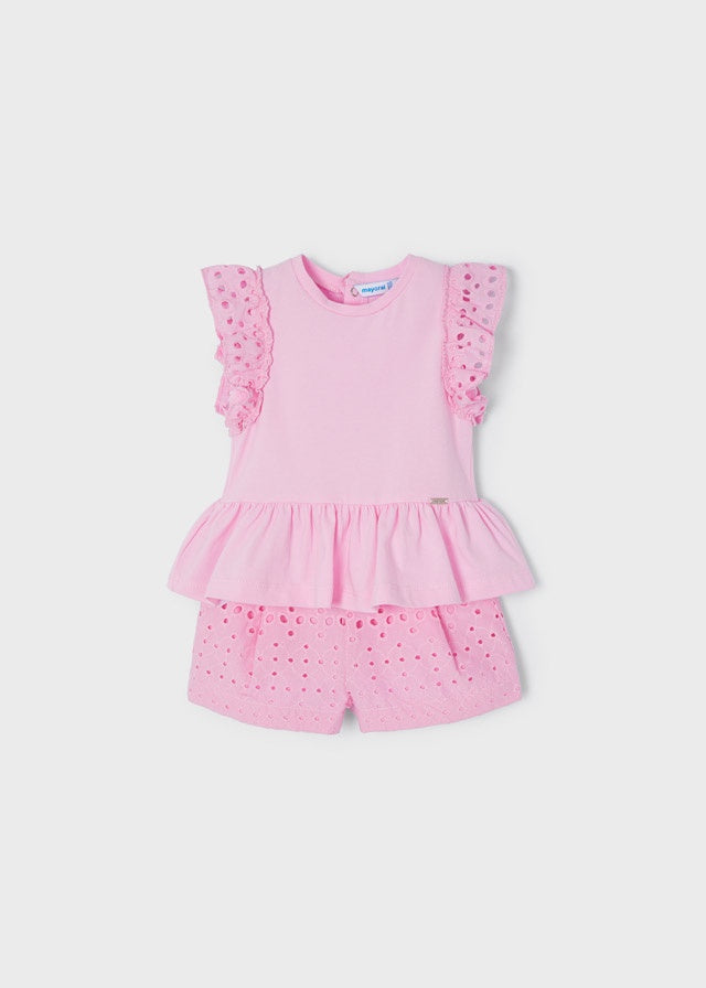 Mayoral Pink Bermuda Shorts Set 12m