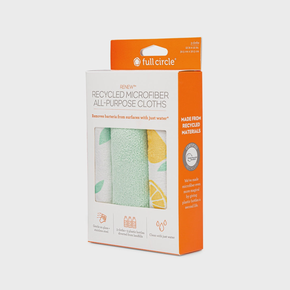 Full Circle Renew Recycled All-Purpose Microfiber Cloths 3ct.