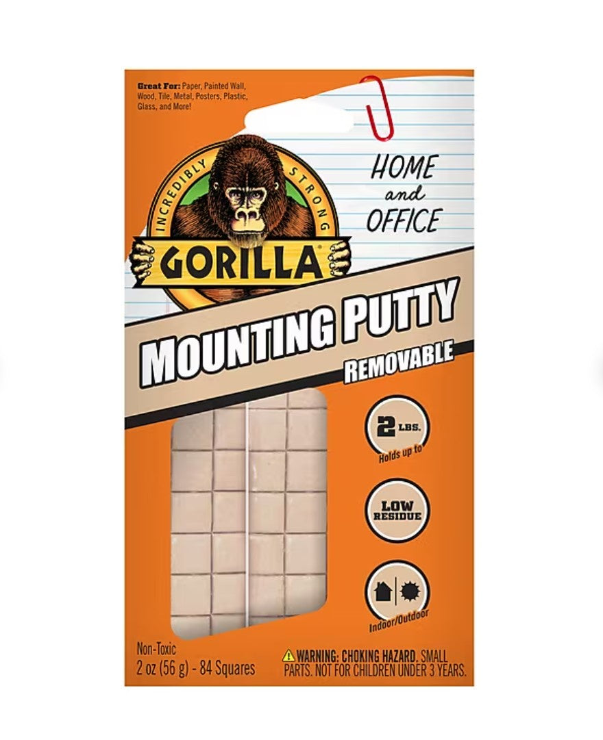 Gorilla Mounting Putty 84 Pre-Cut Squares 2oz