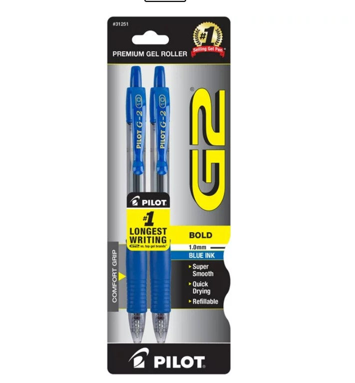 Pilot Premium Gel Roller Pens Blue 2ct