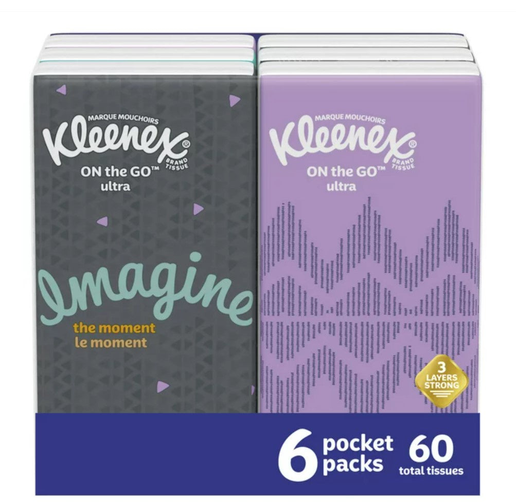 Kleenex Pocket Facial Tissues 6pk/10ct