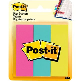 Post-it Page Markers Assorted Colors 3pk