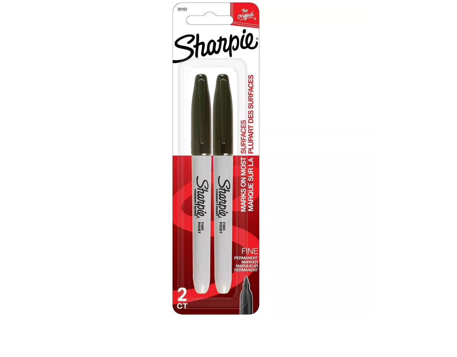 Sharpie Permanent Markers Fine Tip Black 2ct