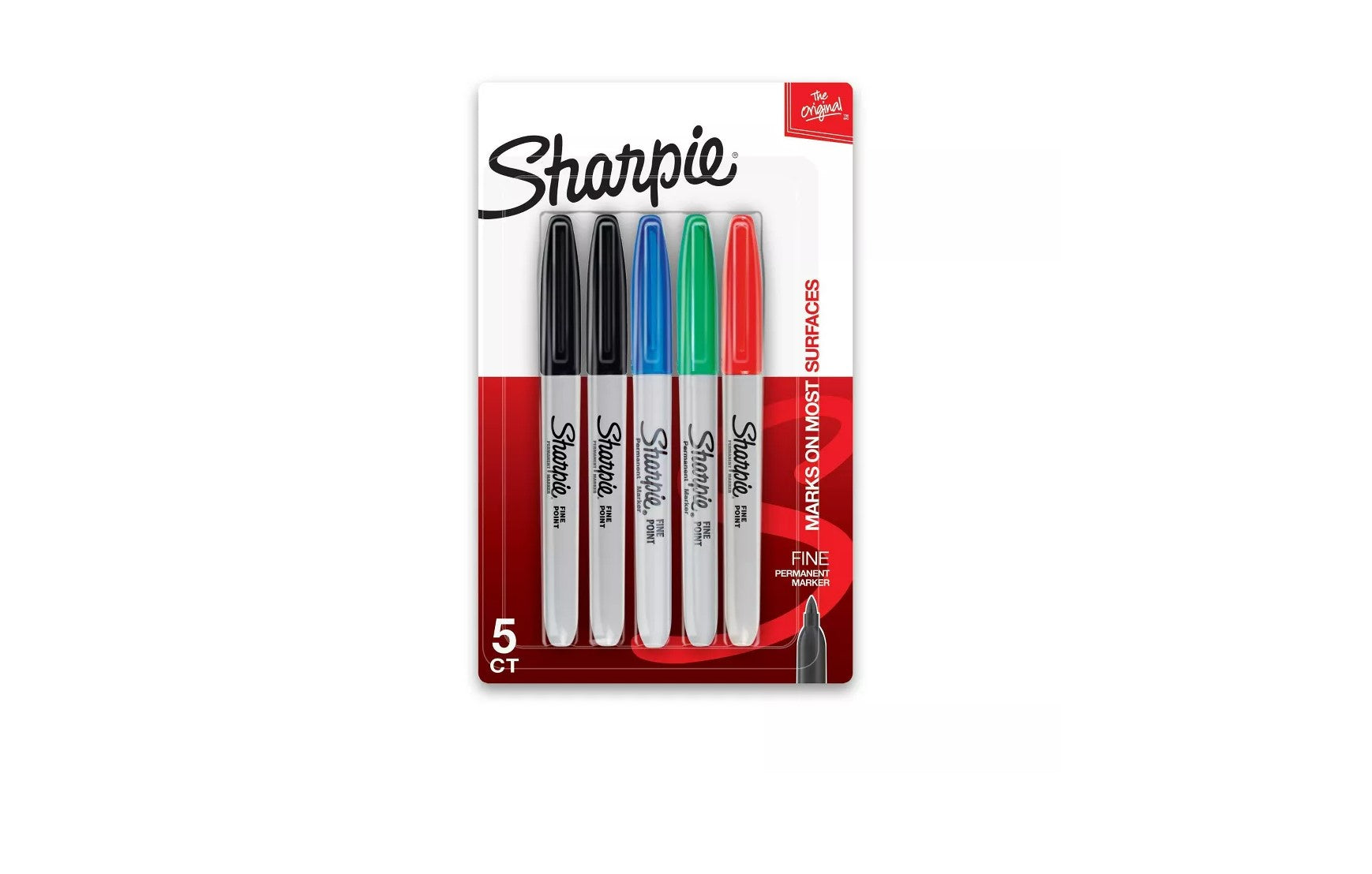 Sharpie Permanent Markers Fine Tip Multicolored 5ct